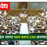 loksabha seats : लोकसभेतील जागा ५४५ वरून ८५० करण्याचा प्रस्ताव !