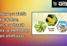 Kharif season : खरीपात ६८२ कोटींचे पीककर्ज उद्दिष्ट; १.४० लाख शेतकरी अपात्र, कर्जमाफीबाबत अद्याप अनिश्चितता
